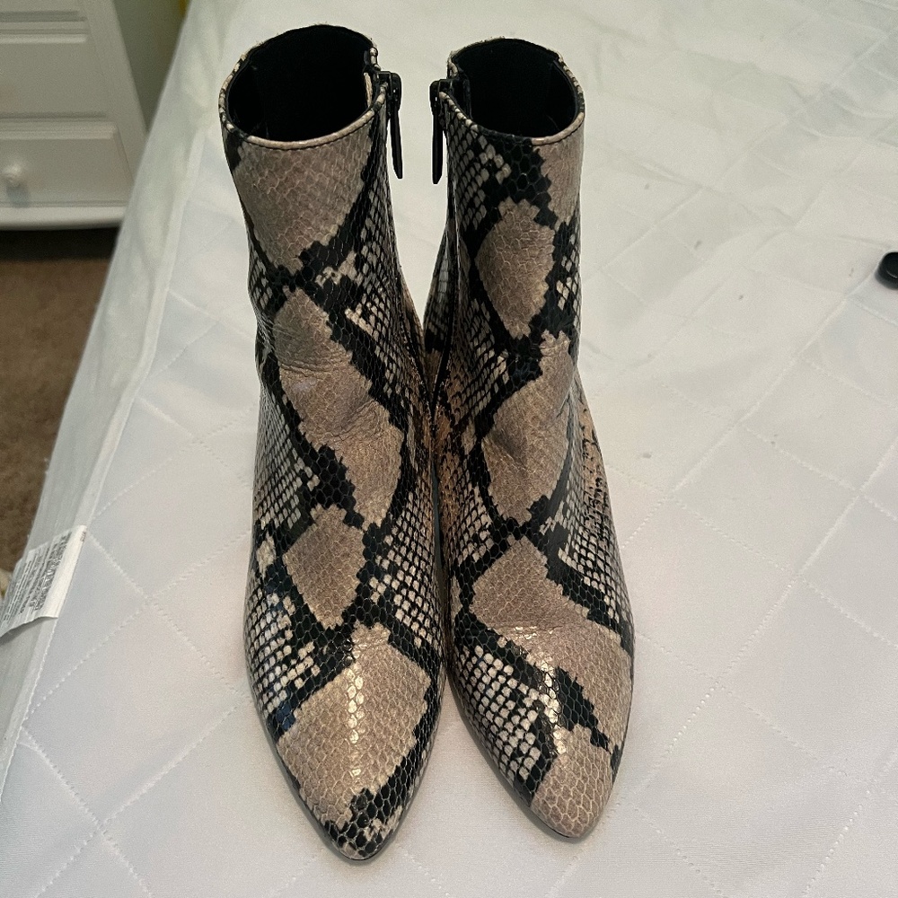 Snake Skin High Heeled Boots